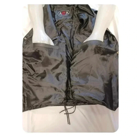 Adnan Black  Leather Motorcycle Vest Size 56 - Picture 8 of 11